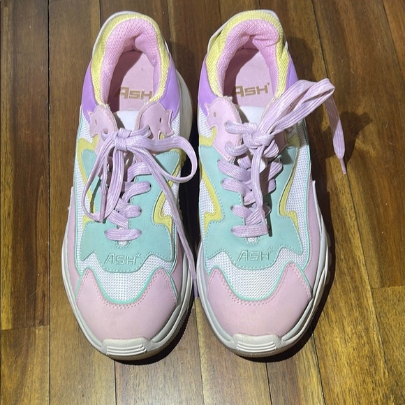 ASH Addict Pastel chunky Sneakers Pink Yellow Mint - Picture 4 of 12